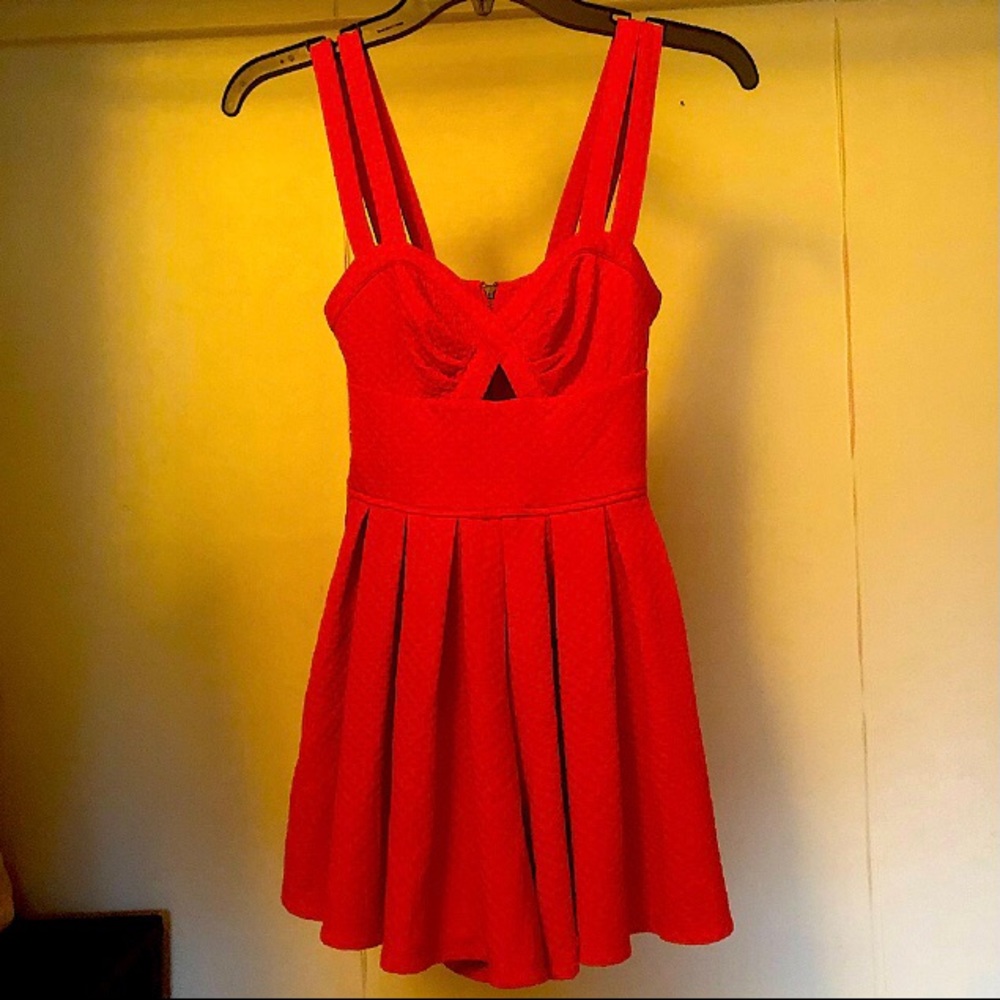 Bright Orange-Red Romper